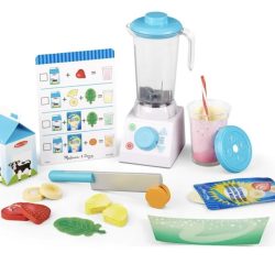 Melissa & Doug 22-Piece Smoothie Maker Blender Set with Wooden Play Food